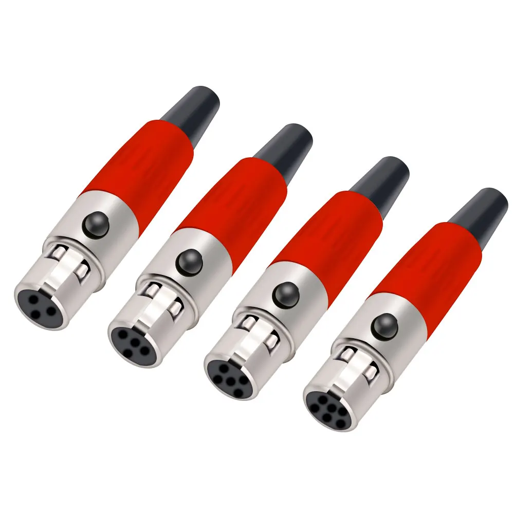10pcs/lot Mini XLR 3Pin 4Pin 5Pin 6Pin Female Jack Plug Soldering MIC Cable Wire Connector Small XLR Socket Microphone Plug Jack