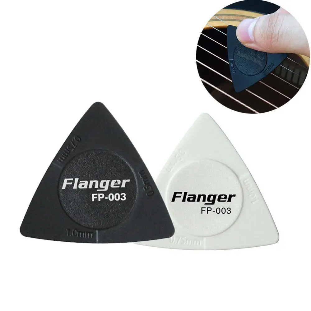 1Pcs Flanger Guitar Picks Triangle Shape Guitar Picks Anti-slip ABS Material Picks Guitar Parts & Accessories Black White Color