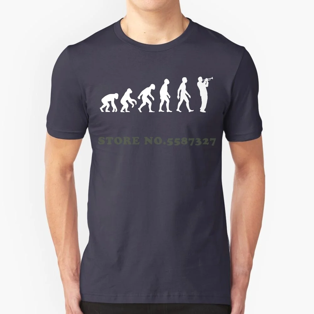 Evolution Of Man Trumpet Player-Mens T Shirt-Music-Trumpeter-Instrument Mens T Shirts Fashion Hot Sale