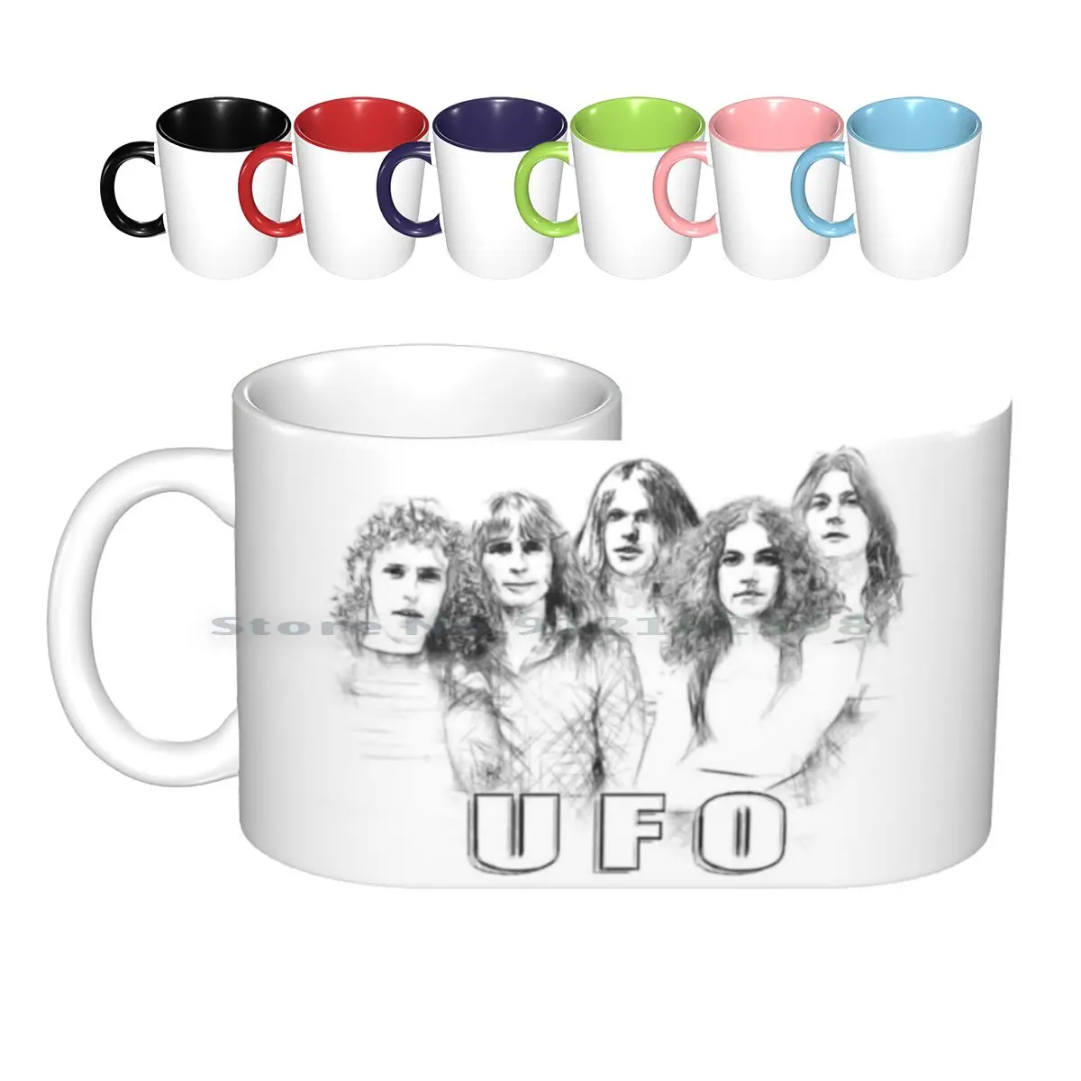 Ufo Band Ceramic Mugs Coffee Cups Milk Tea Mug Ufo Band Michael Schenker 70s 80s Queen Guitar Scorpions Metal Hard Classic