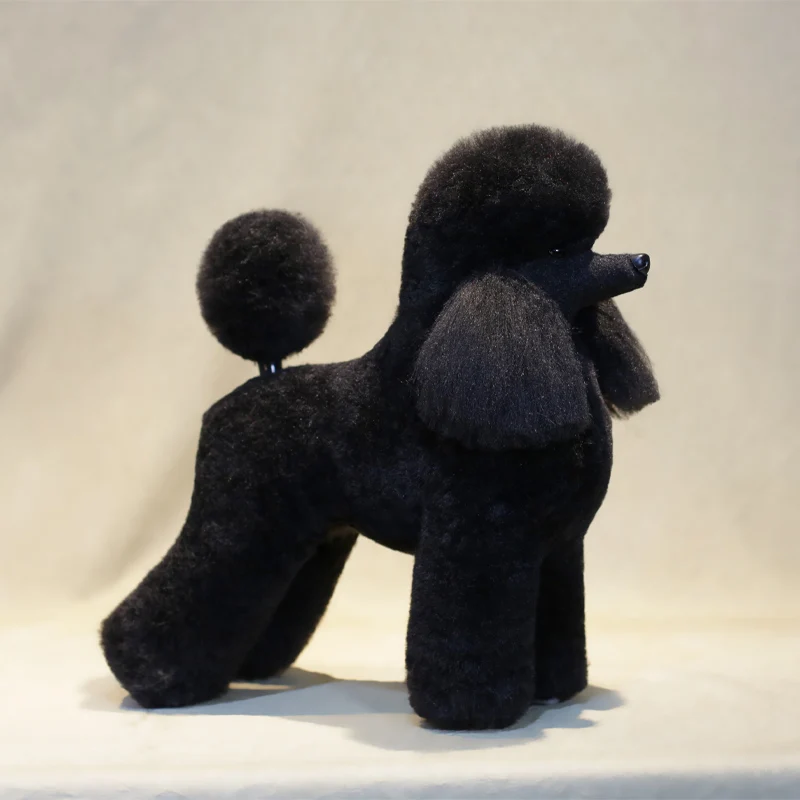 Poodle model dog wholebody wig Lamb wig Clip in black (wig only, no mannequin)