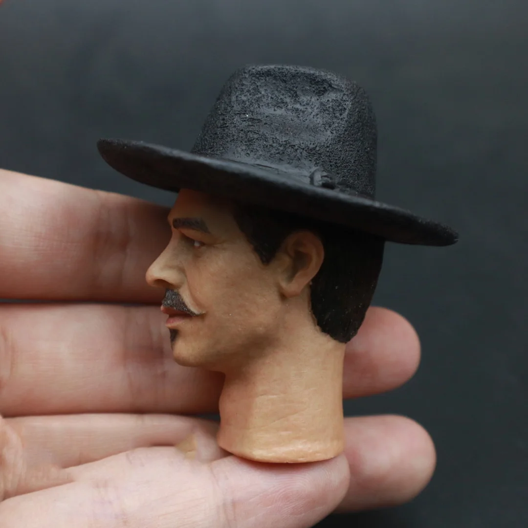 1/6 Scale Tombstone Town Doc Holliday Cowboy Val Kilmer With Hat Head Sculpture Model fit 12 inches Body