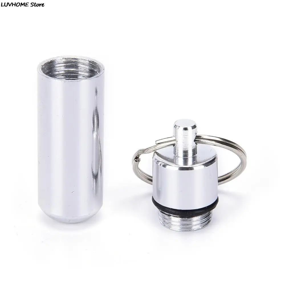 Waterproof Aluminum Pill Box Case Bottle Cache Drug Holder Container Keychain Medicine Box Health Care