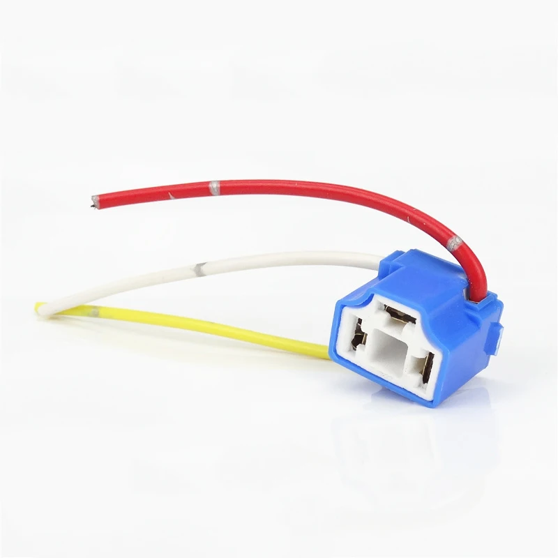 2Pcs H1 H4 H7 Ceramic Socket Car Light Bulb Adapter Lamp Holder Cable Accessories