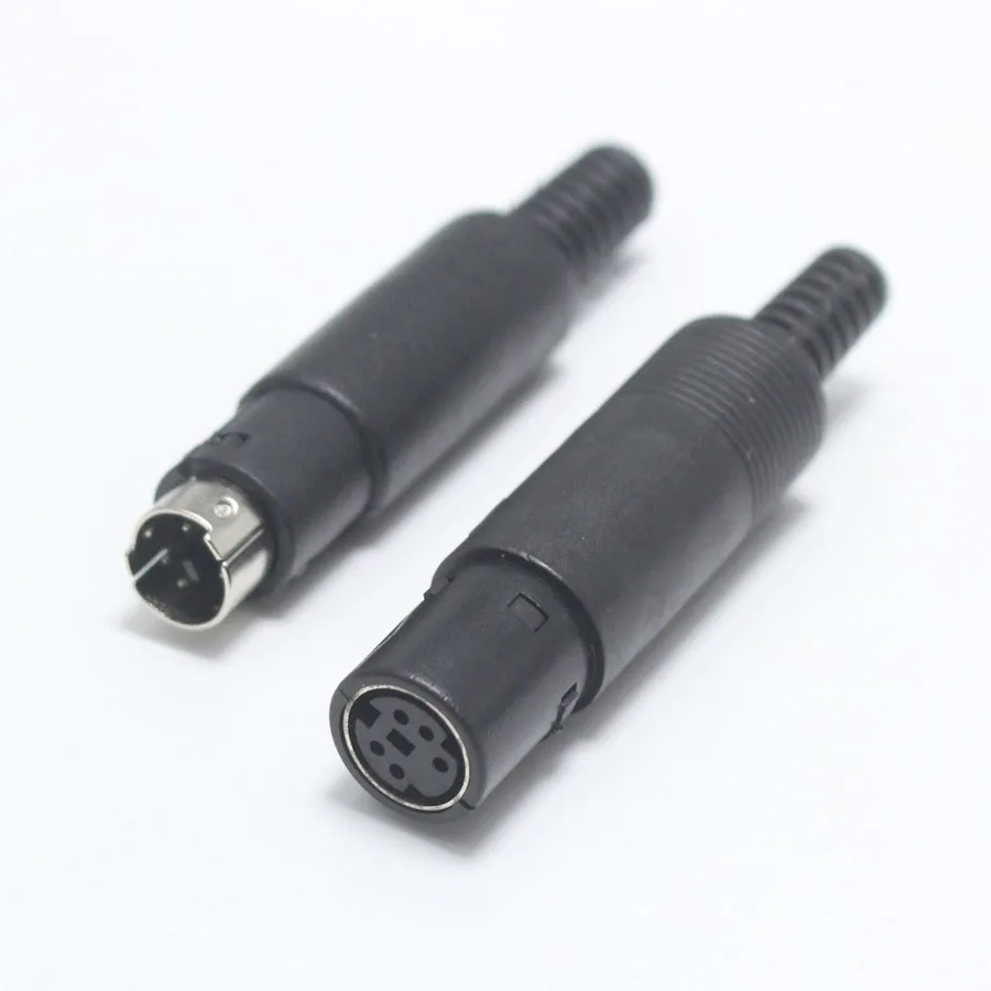 1Pcs Mini Din 3 4 5 6 7 8 9 Pin Male Plug With Plastic Handle Adapter Soldering Cables DIY Connector