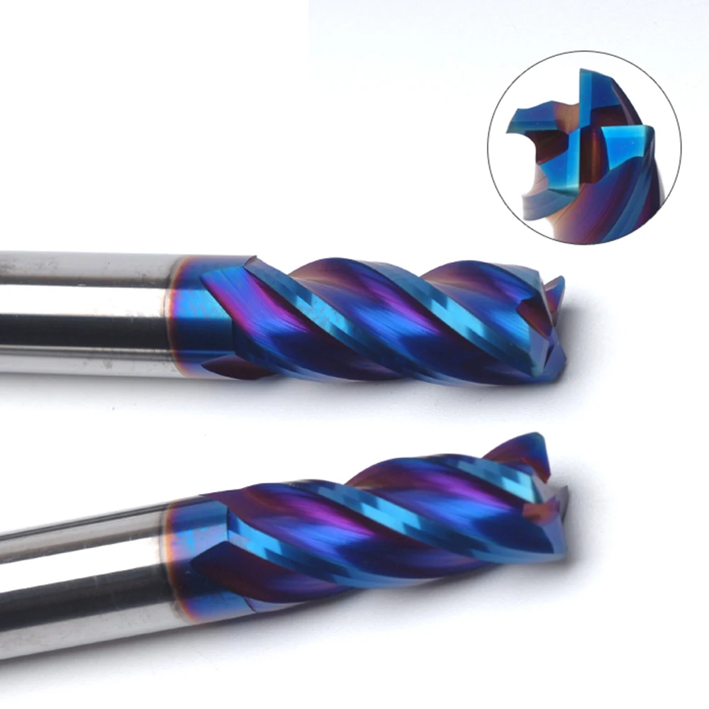 Xuhan HRC65 fresa a raggio angolare fresa in acciaio al carburo di tungsteno fresa CNC utensile 4 flauti fresa grado R0.2 R0.5 R1 Router di metallo