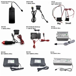 Adaptateur d'alimentation USB DC 3V AA 5V 12V, pilote de commande, onduleur pour fil El 1-220M, lumière électroluminescente