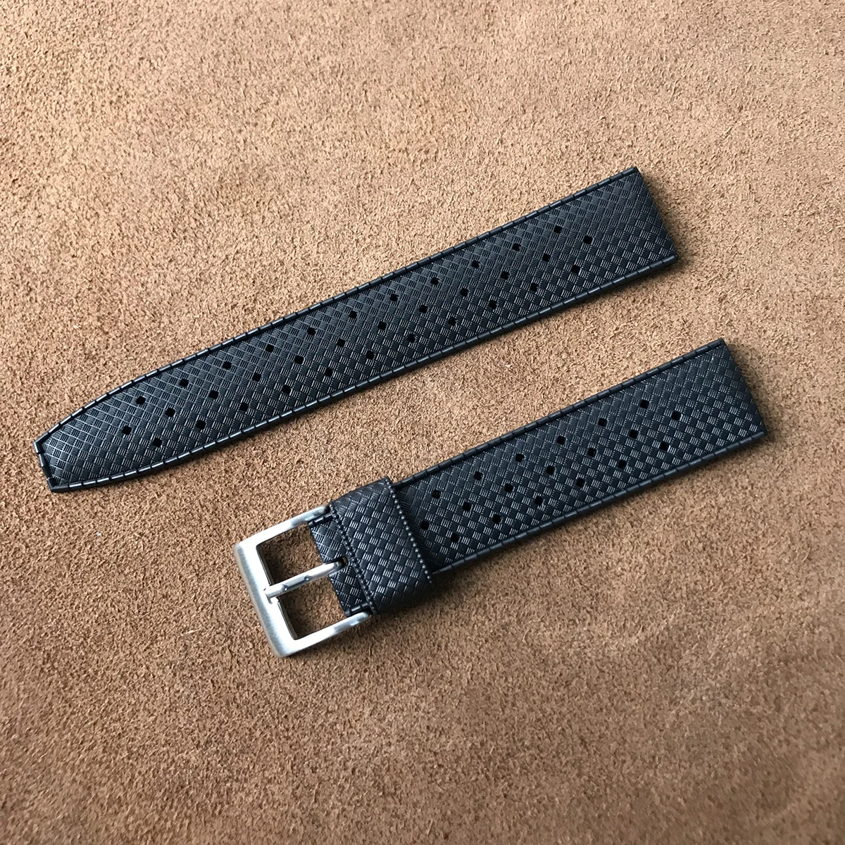 Hruodland Tropic Rubber Watch Strap 20mm  For s-eiko SRP777J1 New Watch Band Diving Waterproof Bracelet Black Color