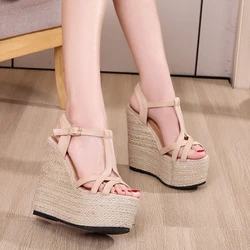 Super High Wedges Sandal Women  summer Platform High Heels Fashion high quality comfort Sandals gladiator shoes