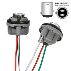 NHAUTP-Douille d'ampoule 1157 BAY15D, support de lampe P21/5W, connecteur de base d'adaptateur pour feux de freinage, accessoires de voiture, 2 pièces