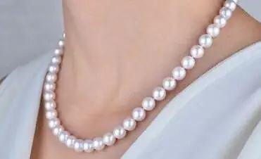 

AAA 7-8 mm PERFECT round classic south sea white pearl necklace 18inch