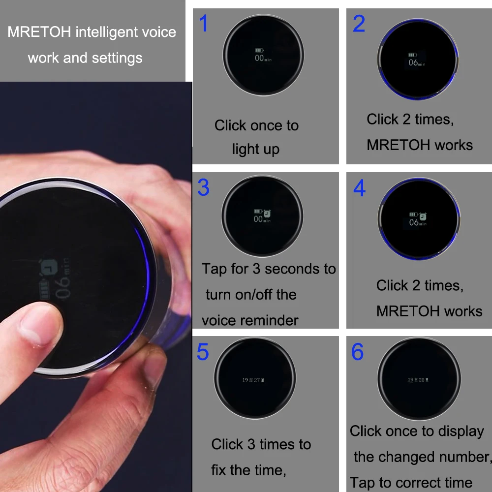 مولد مياه هيدروجين MRETOH Hertz الذكي ، زجاجة نانو يمكن أن تسمح بتنفس غاز H2 أسفل ضغط الدم وتعزيز الدورة الدموية