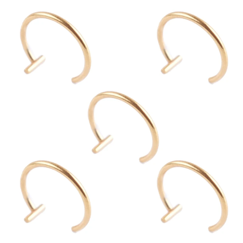 5 Pcs Fake Piercing Stud Set Ear Lip Nose Rings Fake Diaphragm Clip with Perforated Lip Hoop Body Jewelry Gifts