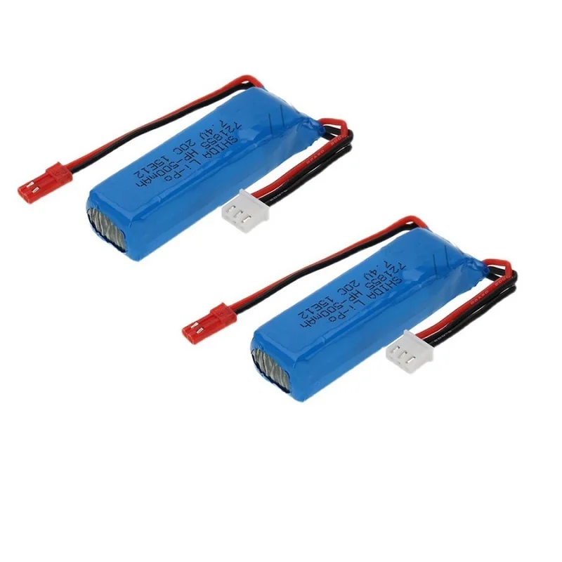 2 Buah/Lot Baterai Li-po 7.4V 500MAh untuk Suku Cadang Pesawat RC Tanpa Sikat XK A160 A160,0018