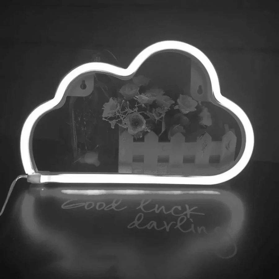 Cloud Sign Neon Light LED Sky Modeing Lamp Nightlight Bulbs Decor Room Shop Party Wall Art Wedding USB & Battery Box Powered