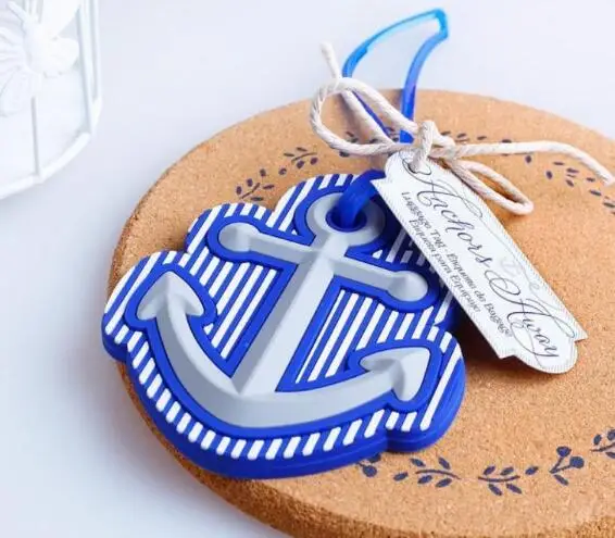 

100PCS/LOT High Quality Beach Theme Anchors Away Travel Luggage Tag wedding bridal shower Favor party gifts Free shipping