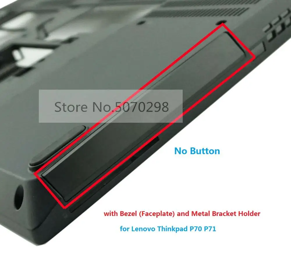 ODD DVD Unidad óptica bisel curvo cubierta del Panel frontal soporte de montaje de placa frontal para Lenovo ThinkPad P70 P71 Series