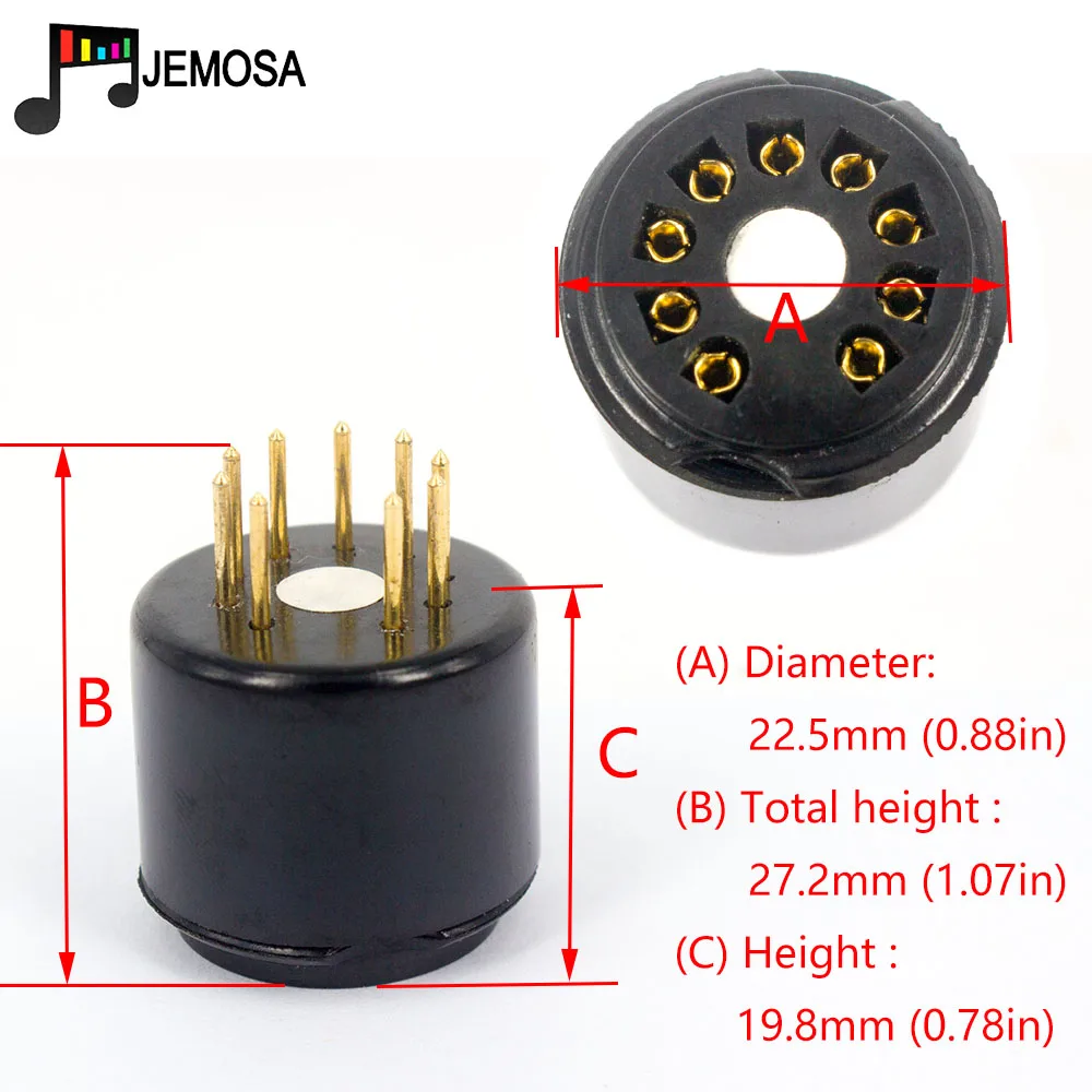 Tubo ecc808 (parte superior) para 12ax7 12au7 ecc81 ecc82 ecc83 tubo (inferior) 6.3v diy amplificador de áudio tubo de vácuo converter adaptador de soquete