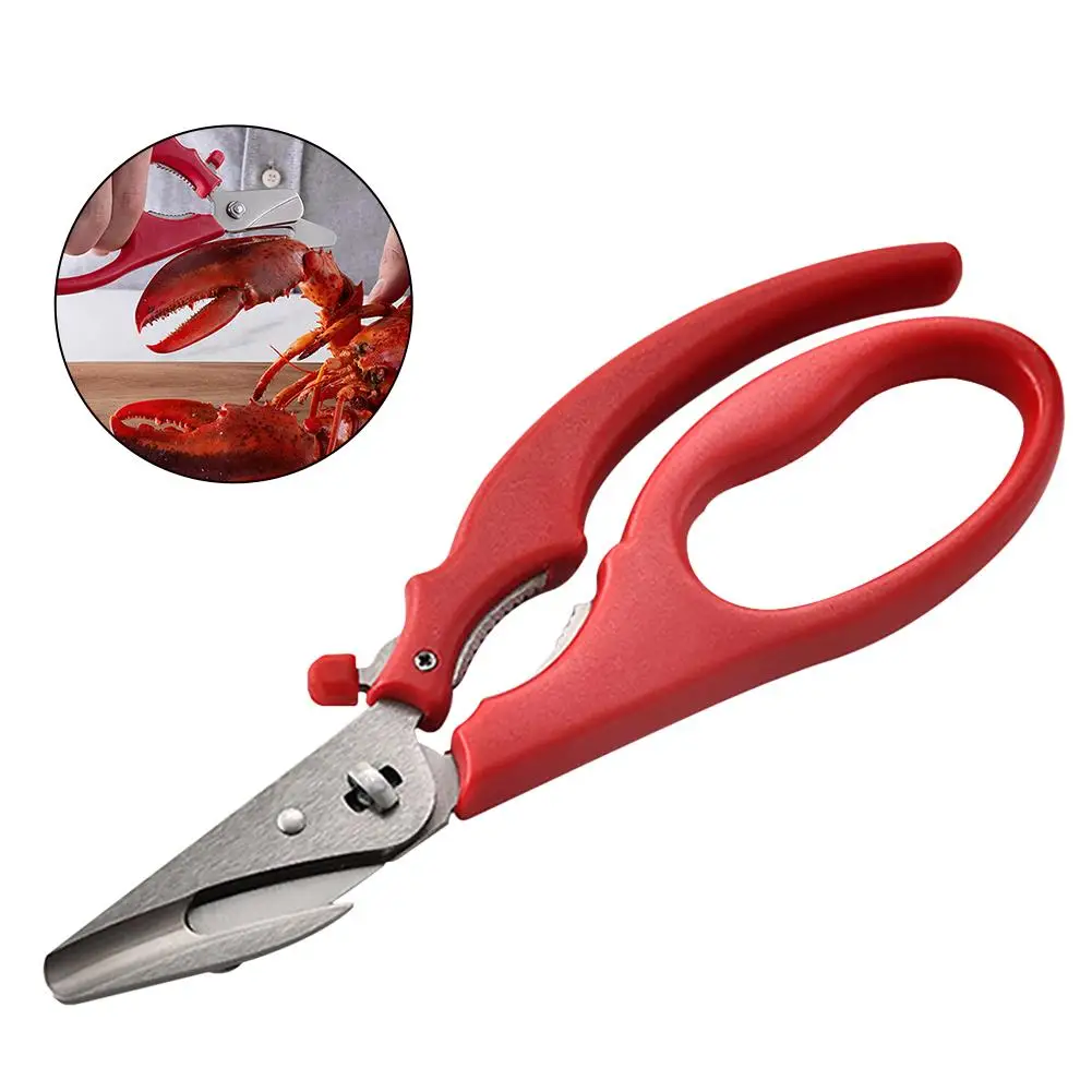 Lobster Shrimp Crab Seafood Scissors Stainless Steel Scissors Sharp Shears Snip Shells Lobster Crabs Seafood Shears Kitchen Tool