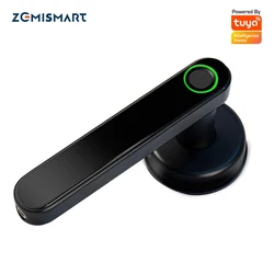 Zemismart Tuya Smart Mini Handler Fingerprint Lock BLE Intelligent Security Door Lock Encryption Smart Life App Passward Unclock