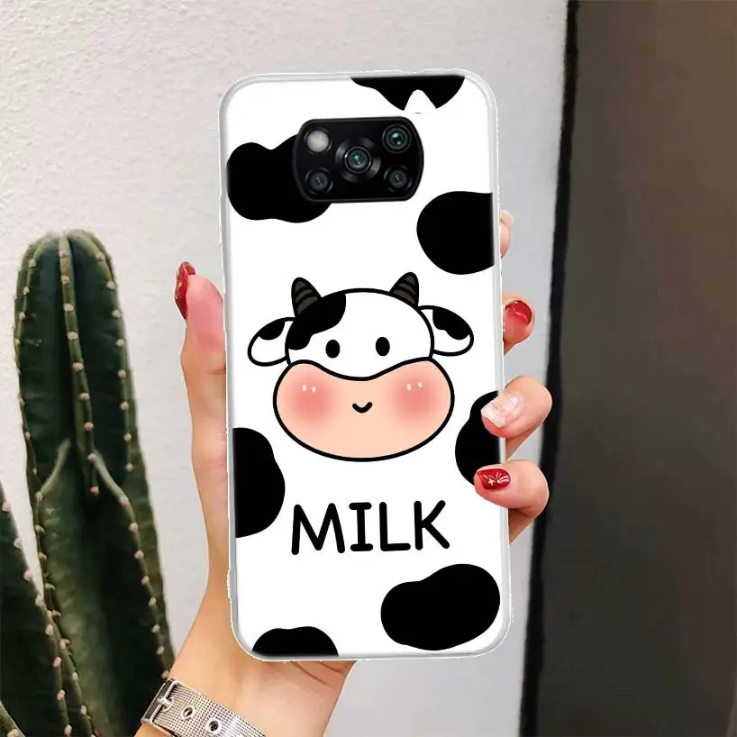 Dairy Cattle Cow Speckle Cute Phone Case For Xiaomi Poco X3 Nfc M3 F3 F1 Mi Note 10 Pro 11 Lite 11i 8 9 9T 10T CC9 A3 Cover Capa