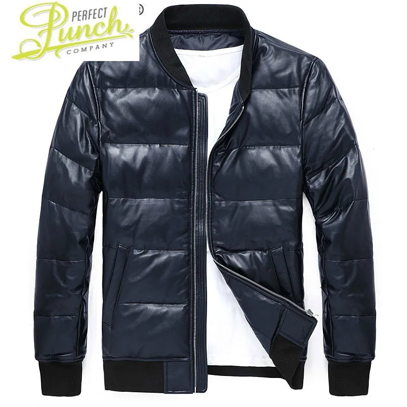 

Genuine AYUSNUE Leather Jacket Men Clothes Autumn Winter Sheepskin Cow Leather Coat Men's Down Jacket Plus Size YZX1269