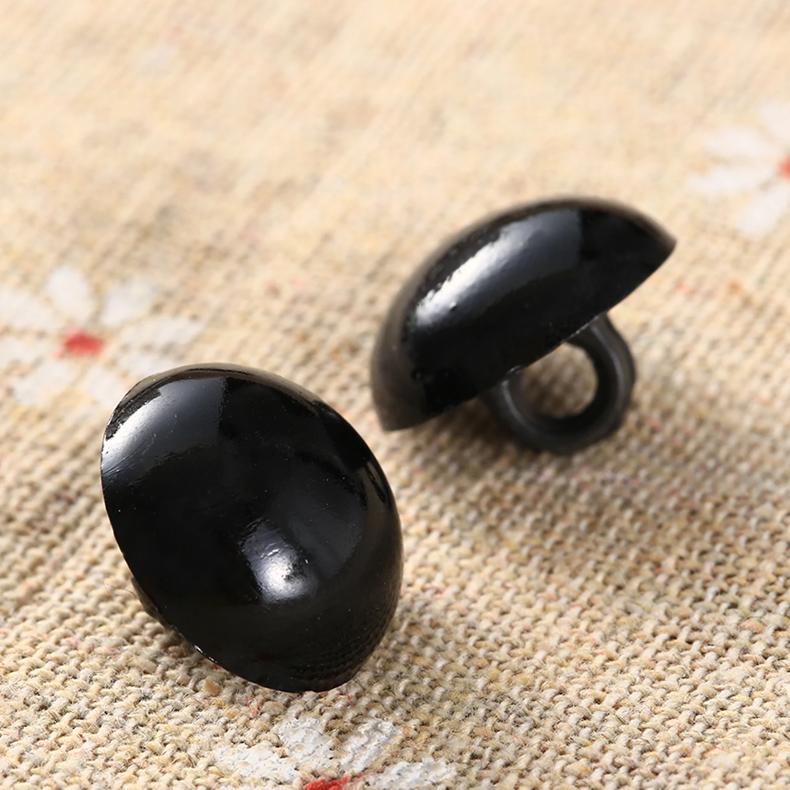 100Pcs Black Mushroom Domed Round Buttons with Shank Clothes Decorative Buttons Hand Sewing Craft DIY Bear Doll Animal Toys Eyes