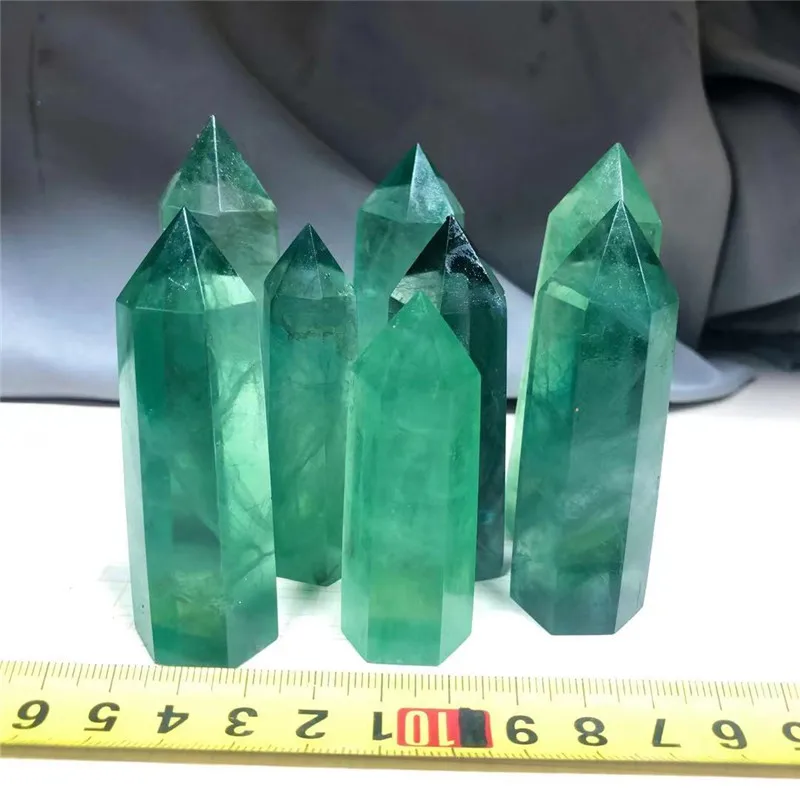 

Natural Crystal Point Green Fluorite Stone Healing Obelisk Quartz Wand Tower for Home Decoration Pyramid