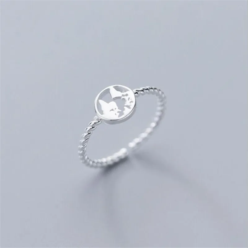 New Arrival Fashion Hollow Earth Simple 925 Sterling Silver Jewelry Temperament Threaded Popular Creative Opening Rings TYB003