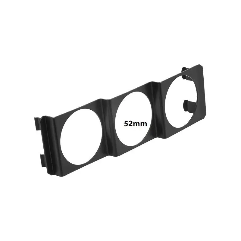 52mm 3 Hole Single DIN Radio Slot Pod Triple Gauge Meter Panel Mount Black