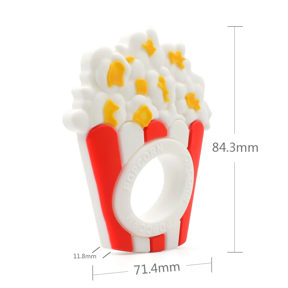 LOFCA Popcorn Baby Teething Toys Silicone Teethers BPA Free Dragon Fruit Pendant Food Grade Chew Silicone Beads Bracelet