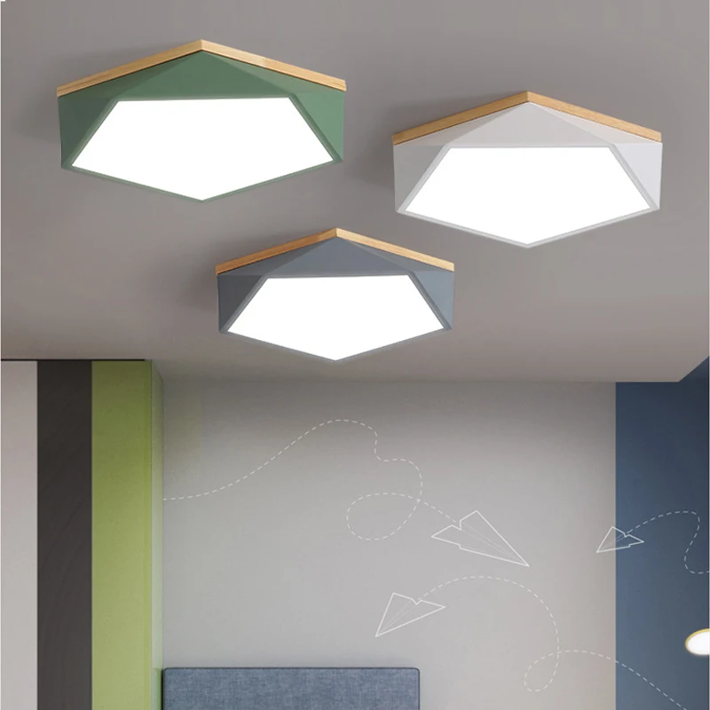 LED Ceiling Lamp AC85V-260V Modern Fashion Light Geometry for Children's Room Living Room Bedroom Kitchen Office Study Lamps