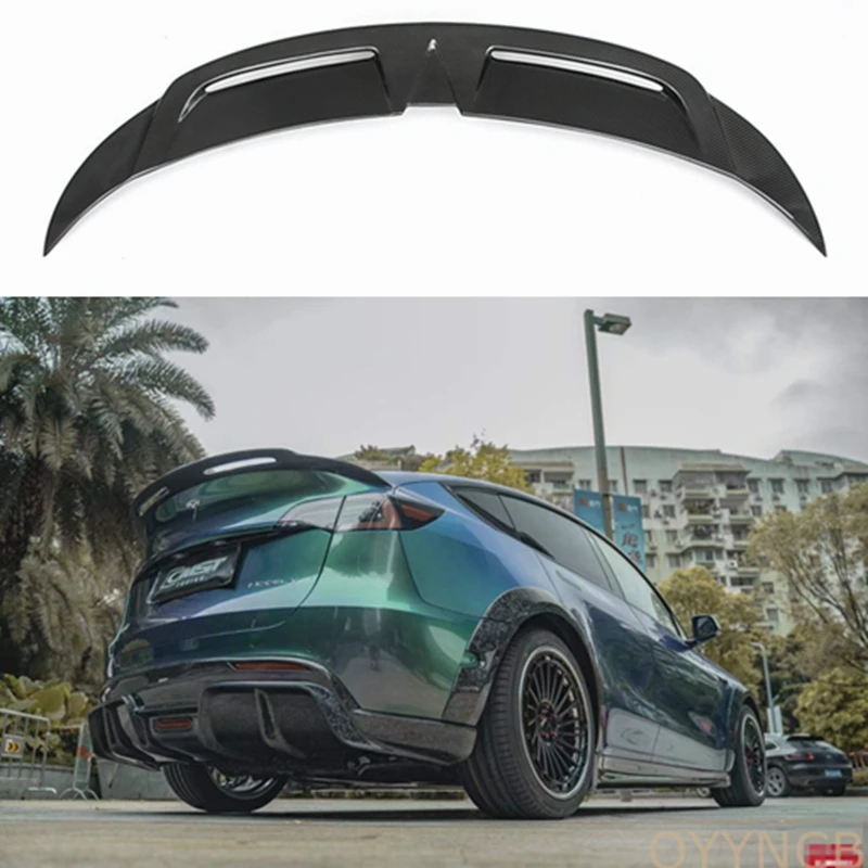 

2017-2022 K Style spoiler suitable FOR Tesla Model Y/ Model 3 high-quality real carbon fiber rear spoiler trunk lid auto parts