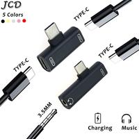 JCD 1PCS 2 In 1 Type C To 3.5mm Jack Earphone Charging Converter USB Type-C Audio Adapter for Xiaomi 6 Huawei P10 Mate 20 Mix 2