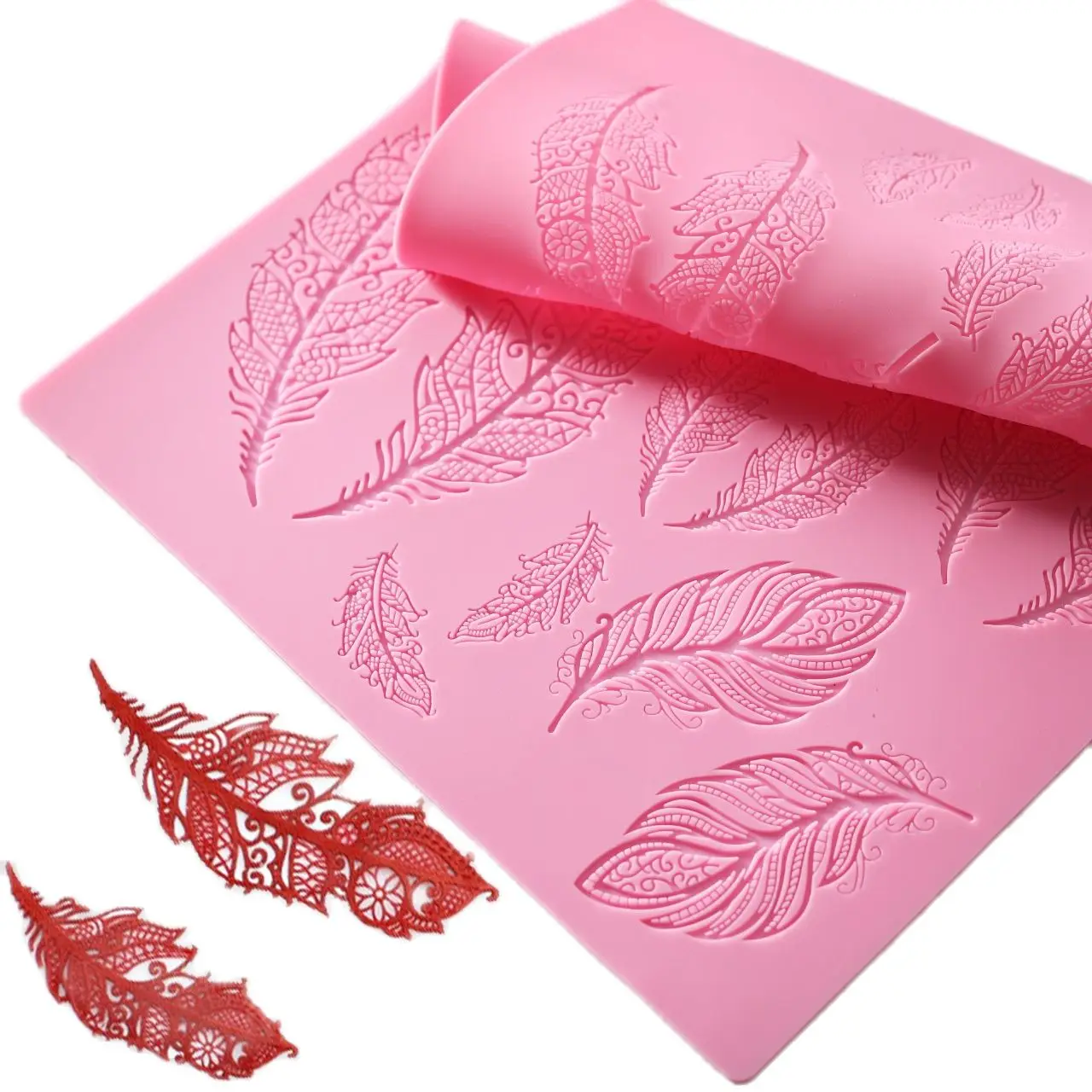 

Lace Silicone Mold Moisturizing Cake Food Grade Silicone Mold Cake Lace Sucrose Silicone Lace Pad Mold Gorgeous Feather H854