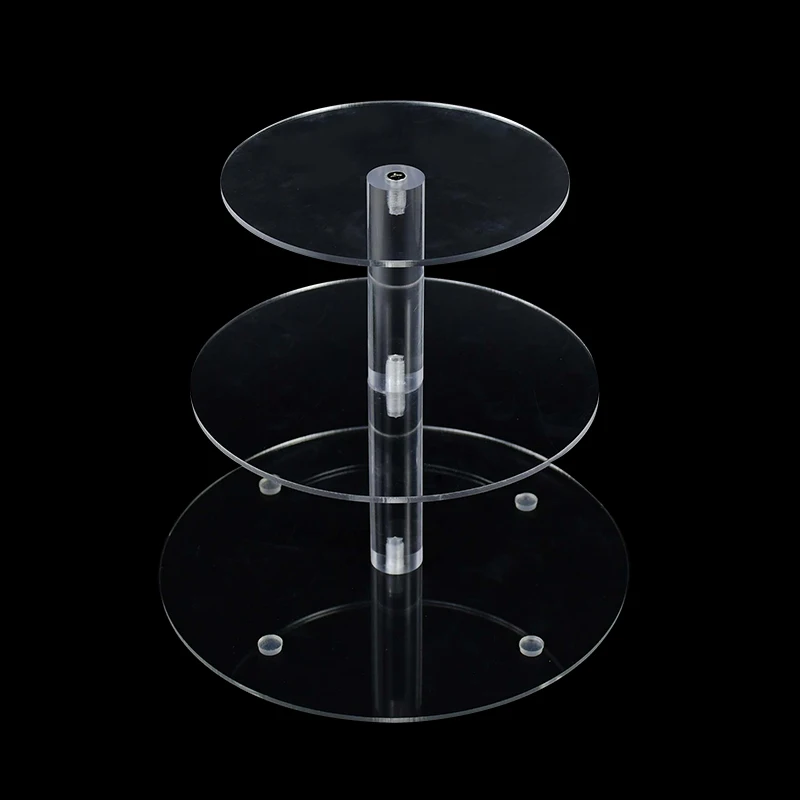 3 Tier Cake Holder Transparent Round Acrylic Cupcake Cake Stand Assemble Disassemble Birthday Tools Party Stand Decoration Gift