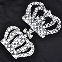 5 pezzi ferro sulle toppe Hotfix strass corona trasferimenti di calore motivi Patch fai da te regina diamante Applique camicia per bambini borsa per indumenti scarpa