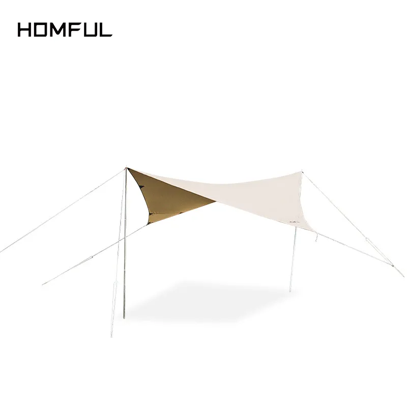 HOMFUL outdoor waterproof canvas rain fly sun shade rain shelter UV protection camping tarp