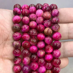 Natural Stone Multicolor Rose Pink Tiger Eye Agates Round Beads Diy Bracelet Earrings for Jewelry Making 15