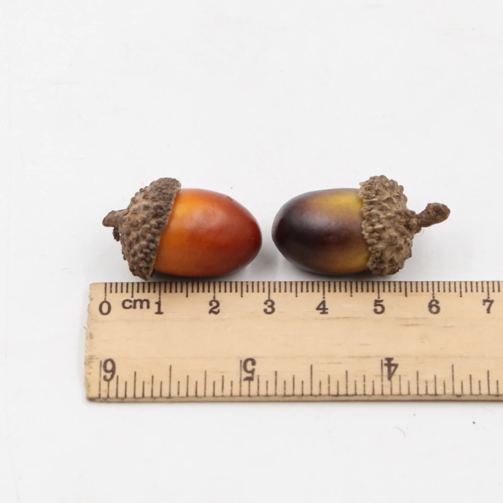 10Pcs Artificial Simulation Mini Acorn Oak Nut Fake Fruit Ornament Home Decor