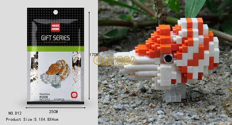 Wisehawk Mini Building Blocks Diamond Animal Model Bag Bricks Dog Cat Moose Fish Series Toys for Children Gifts B24-D15
