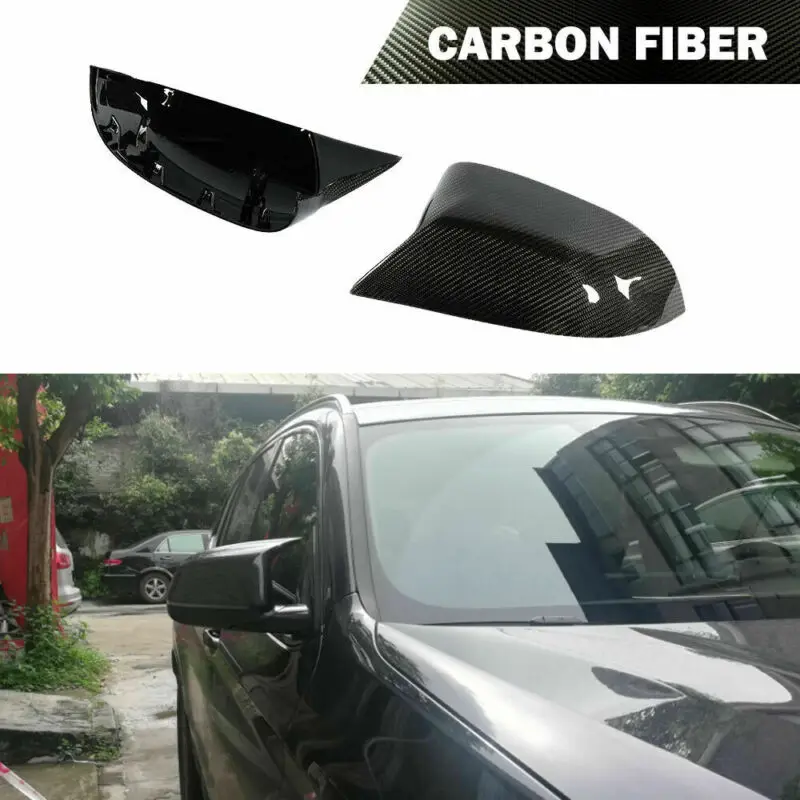 

M look Real Carbon Fiber Mirror Cover Side Door Rearview Cover Caps for BMW X3 G01 X4 G02 X5 G05 2018 2019 2020+