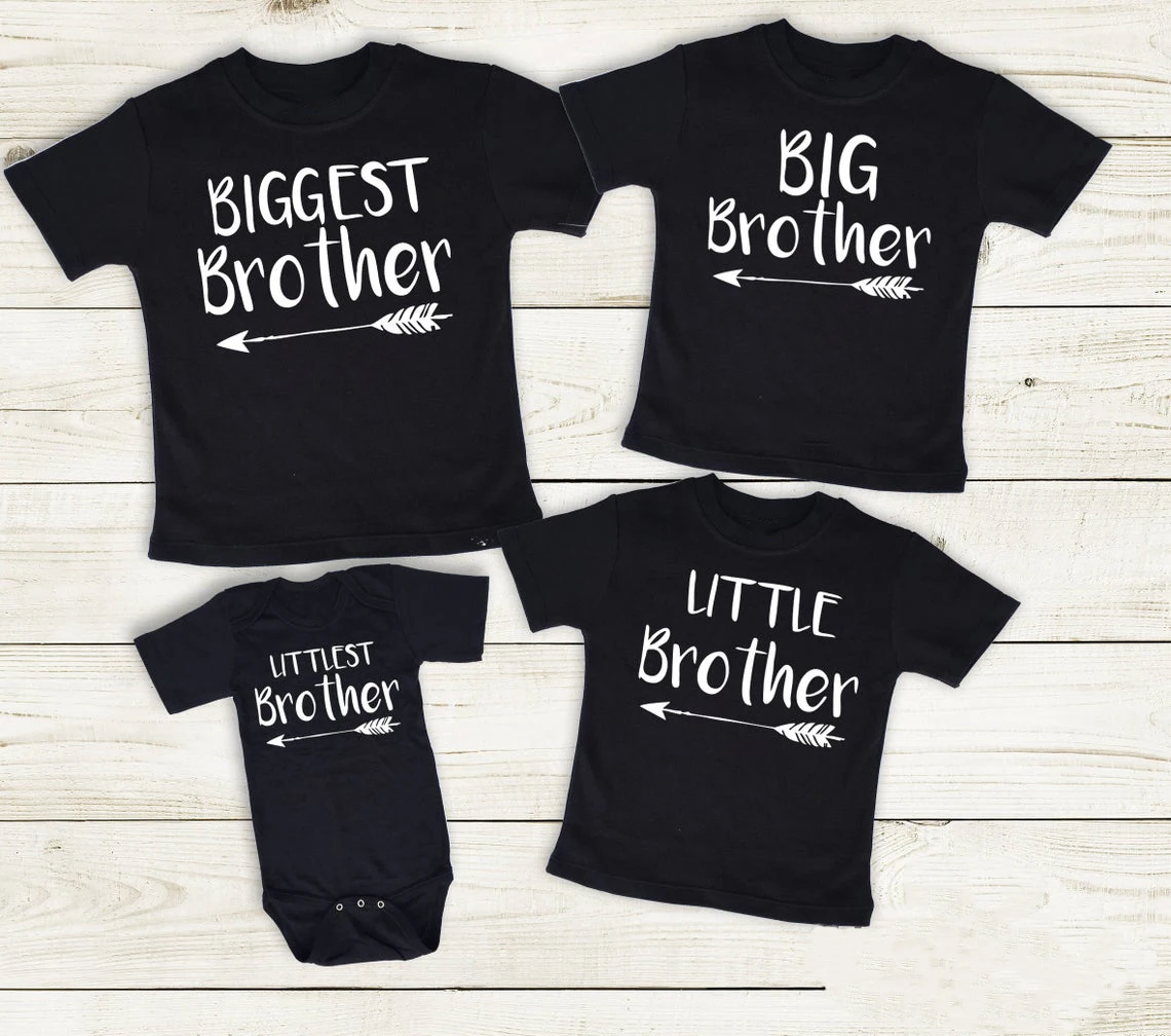 

Shirts for 4 Brothers Matching Brother Shirts 4 Sibling Brother Tshirts Newborn Baby Jumpsuit Summer Short Sleeve Clothes