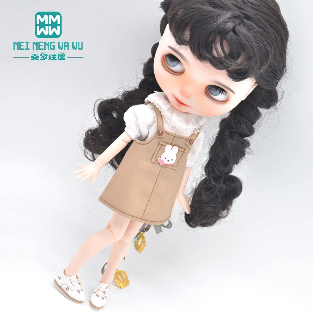 

Blyth doll clothes Fashion cartoon strap dress for 28-30cm Azone OB Toys doll accessories girl gift