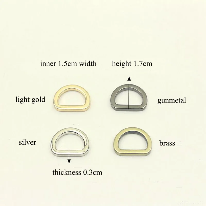 

30Pcs 15mm Flat Dee Buckle Metal O D Rings for Webbing Strapping Bags Handbag Dog Collar Hardware Leather Craft Accessories