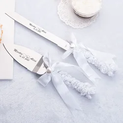 Personalized Stainless Steel Cake Knife Spatula Set Wedding Cake Shovel Cutter With Gift Box High-end Exquisite Wedding Gifts