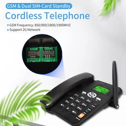 Cordless Phone Desktop Telephone Support GSM 850/900/1800/1900MHZ Dual SIM Card 2G Fixed Wireless Phone Alarm Clock Funtion