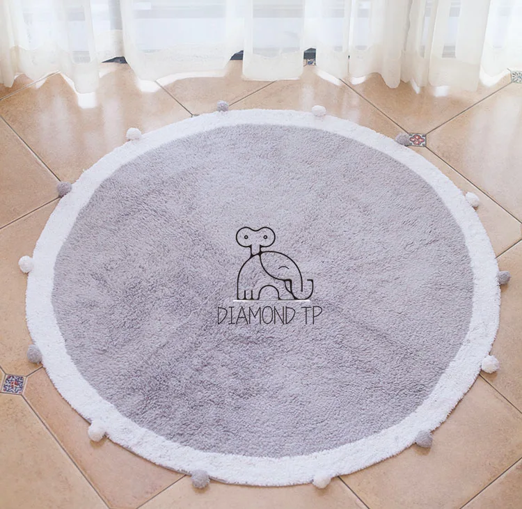 Round Rug Tapete Infantil Nordic Soft Cotton Fluffy Floor Mat Rugs for Baby Children Bedroom Living Room Photography Accessories