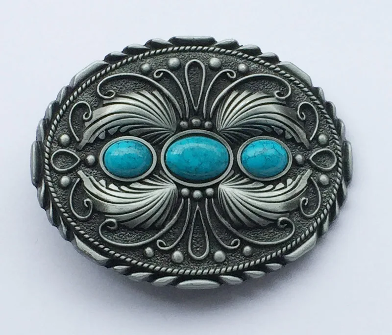 Mens Womens Western Style Turquoise Stone Belt Buckle Cowboy Cowgirl Belt Buckle