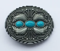 Mens Womens Western Style Turquoise Stone Belt Buckle Cowboy Cowgirl Belt Buckle